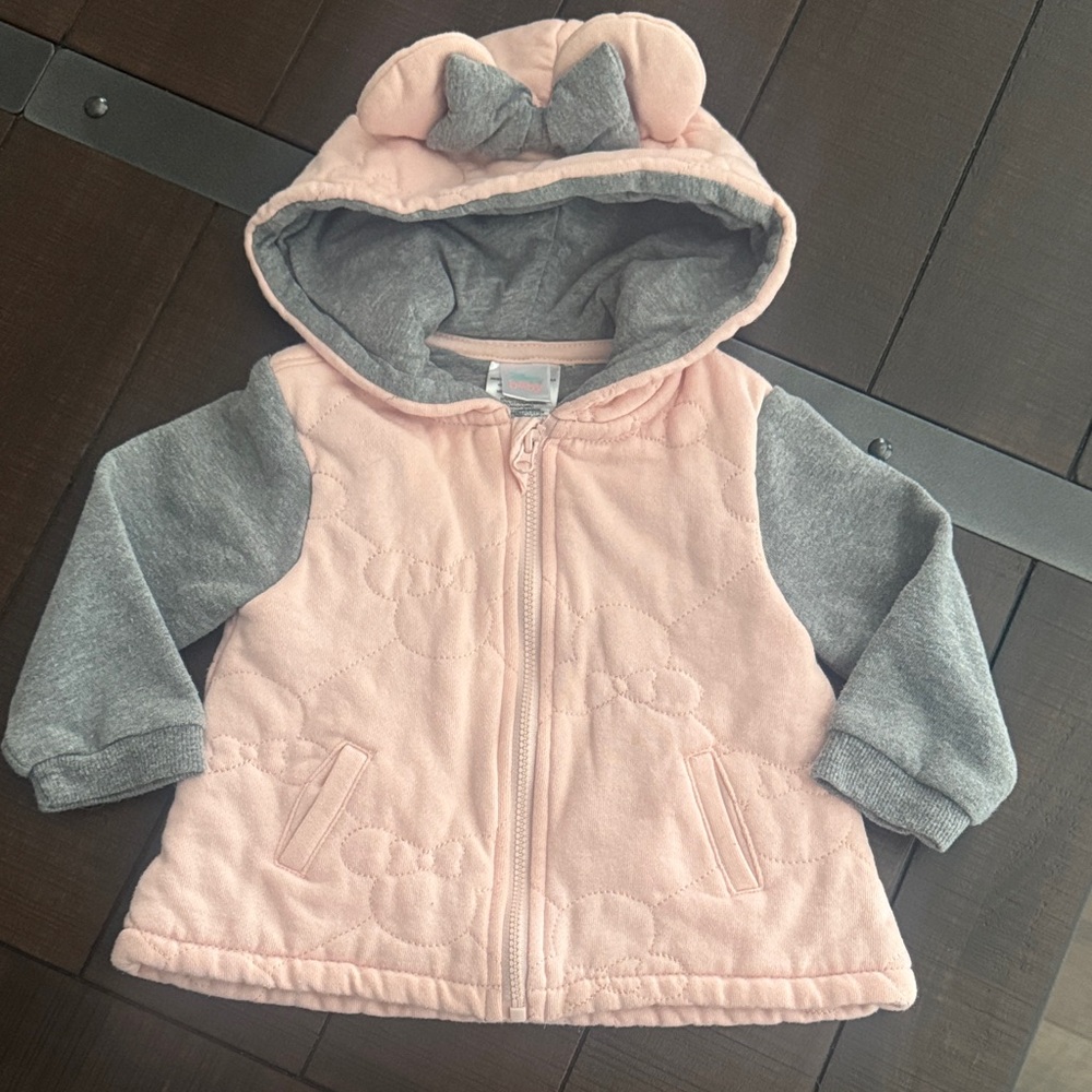 Disney Pink and Gray Hoodie with Bow